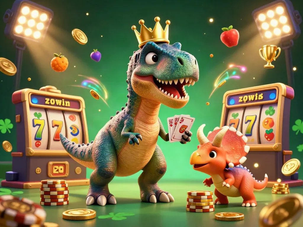 Zowin offers an exciting casino experience with a T-Rex card dealer, pterodactyl assistant, and a triceratops stacking chips.