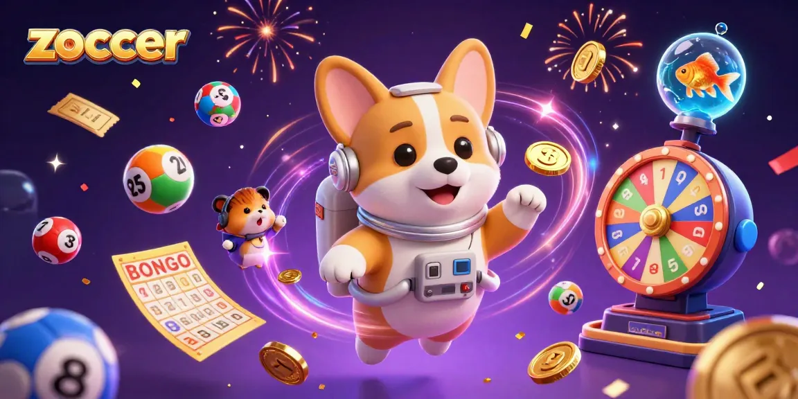 Zoccer launches exciting casino play with animated characters, drifting coins, and vibrant game elements.
